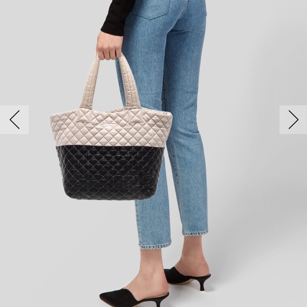 MZ Wallace Quilted Two-Tone Tote Bag - Black & Cream